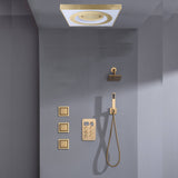 Brushed Gold or Brushed Nickel or Matte Black Flush mount 24 inch Shower Head 6 way Digital Display Shower Faucet with 6'' regular head and body jets