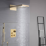 22inch Brushed gold 3 way  Digital display Shower faucet system rainfall and waterfall