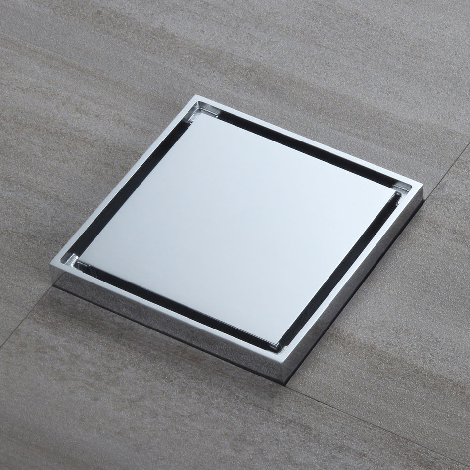 Chrome brass floor drain 4x4inch