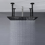20inch two functions matte black rainfall waterfall shower head