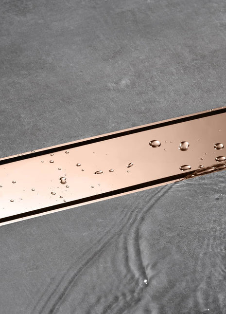 Rose Gold brass 11.8-inch brass Shower Floor Drain with Removable Strainer Cover and Square Anti-clogging