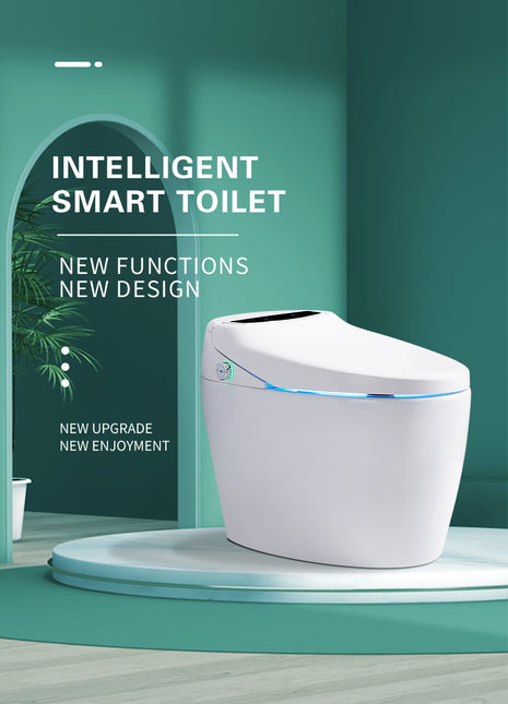 Smart Toilet Bidet Elongated Seat Unlimited Warm Water Wand Cleaning Remote Control Night Light