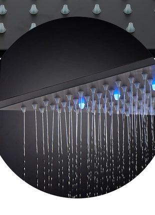 12 INCH or 16 INCH 3 LED color lights rain head ceiling mounted 3 way matte black pressure balance Digital display rain showers with tub spout