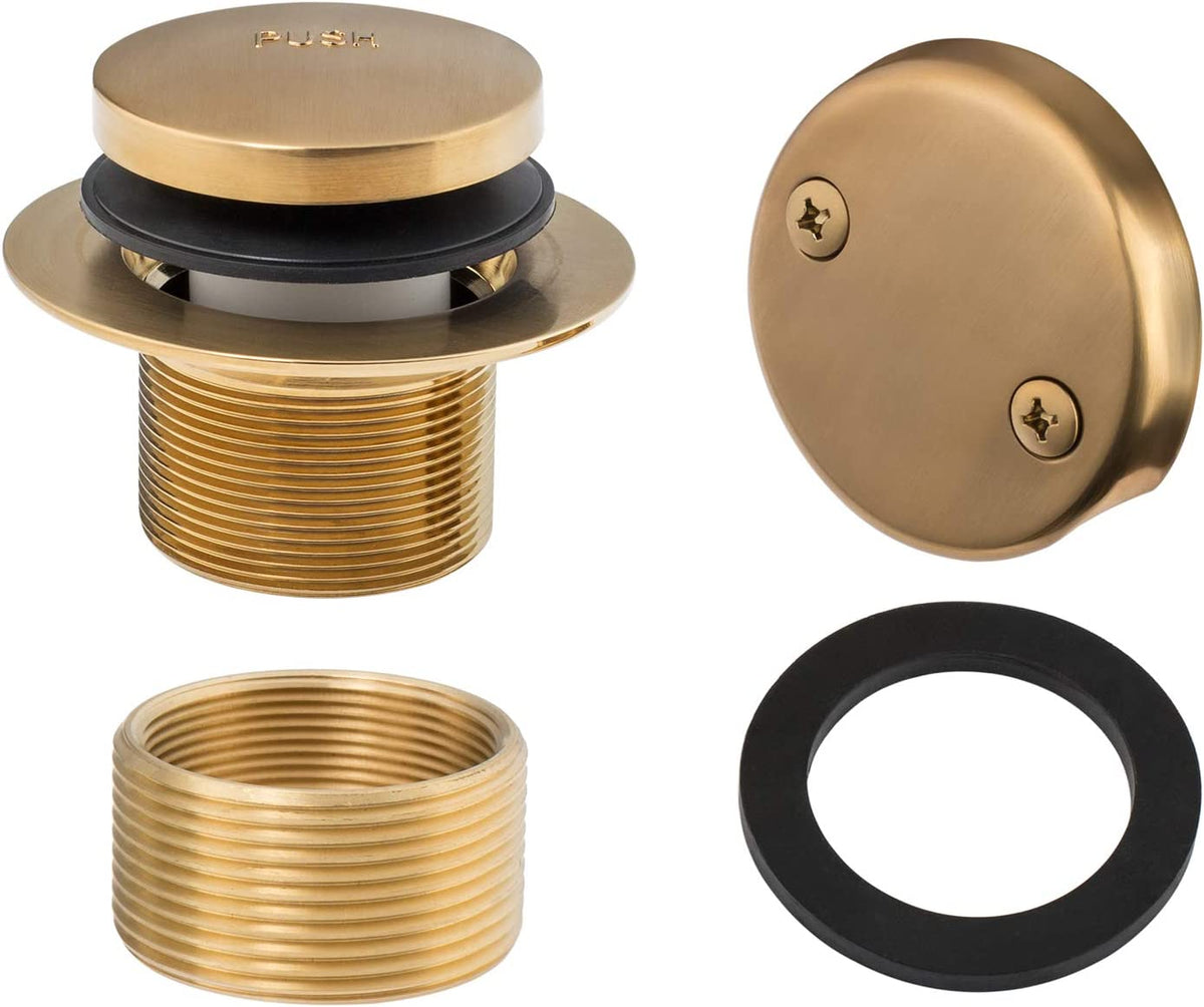 Brushed gold tub drain with two holes Grolta Group USA