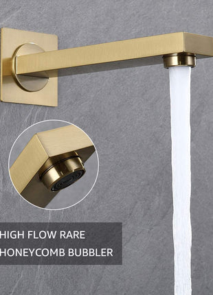 Brushed gold 3 way Thermostatic Shower valve system with tub spout that each function run all together and separately