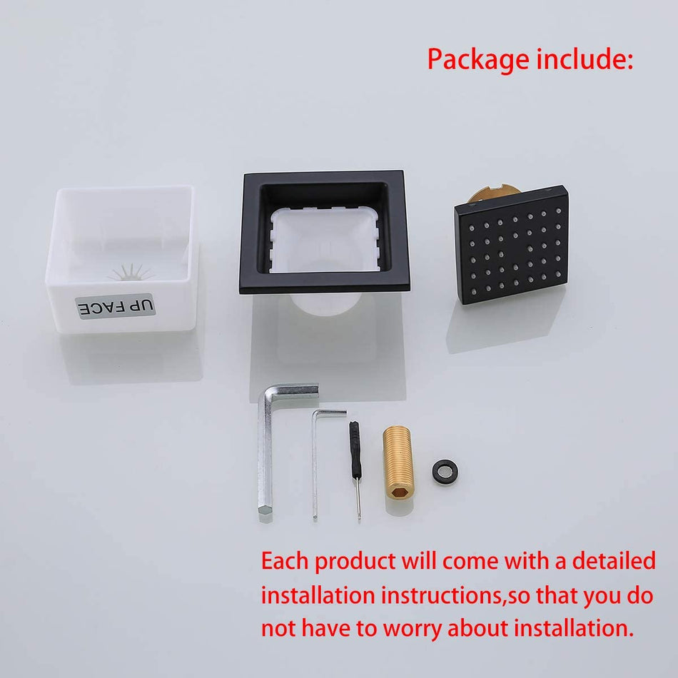 4x4inch flush body jet matt black