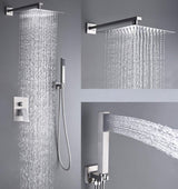 12 inch or 16 Inch wall Mount Brushed Nickel Shower System Rough-in Valve Body and Trim