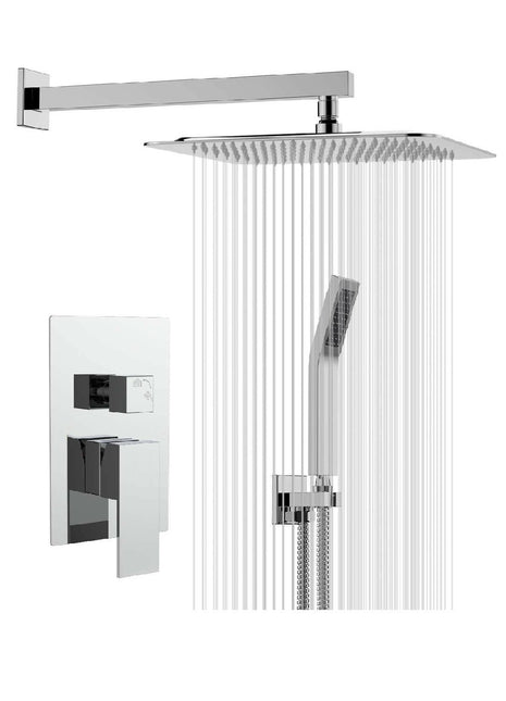 16 Inch wall Mount Chrome Shower System(Contain Shower Faucet Rough-in Valve Body and Trim)