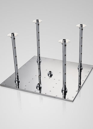 20inch chrome ceiling mount rainfall waterfall shower systems 4 way thermostatic valve with 6 body jets