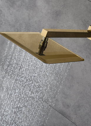 Brushed gold 3 way Thermostatic Shower jets system that each function run all together and separately