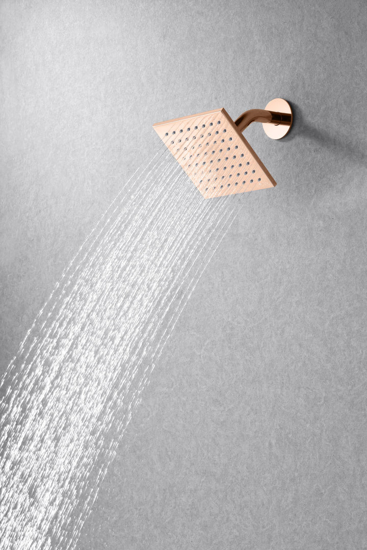 Rose Gold wall mount 6inch regular high water pressure shower head ceiling mount 12 inch rainfall shower head 3 way thermostatic shower system