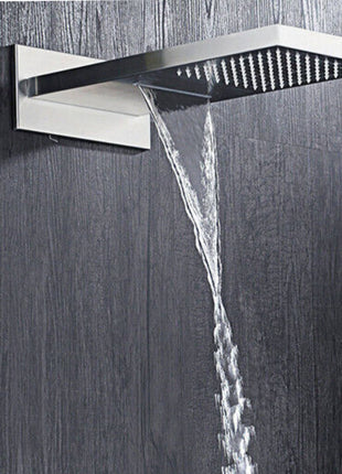 22'' Brushed nickel 3 way Thermostatic display valve Rain & Waterfall Shower Faucet