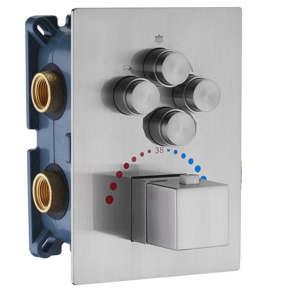 Chrome or Brushed nickel 4-Way Thermostatic valve with trim and each function work at the same time and seperately