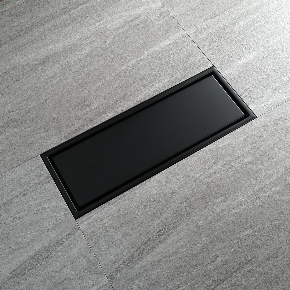 Matte Black stainless floor drain 11.8inch x 4.3 inch