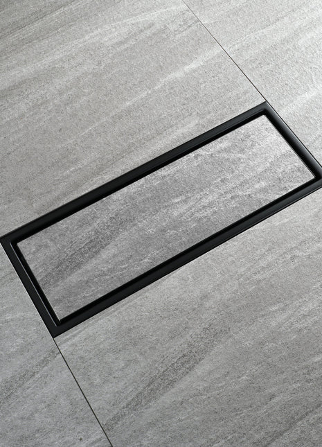 Matte Black stainless floor drain 11.8inch x 4.3 inch