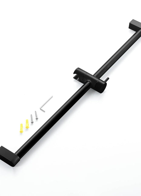 matte black shower sliding bar with adjustable handle shower holder wall mount brass