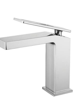 Chrome Single handle bathroom basin faucet with pop up overflow brass drain