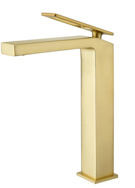 Brushed Gold Single Handle Bathroom Sink Faucet One Hole Deck Mount with pop up overflow brass drain
