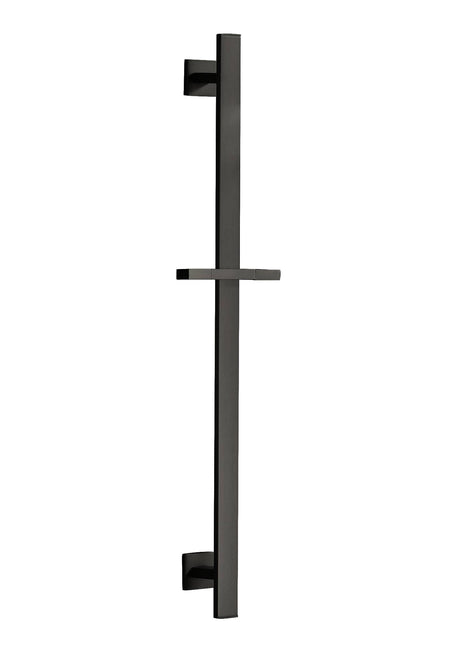 square matte black shower sliding bar with adjustable handle shower holder wall mount brass
