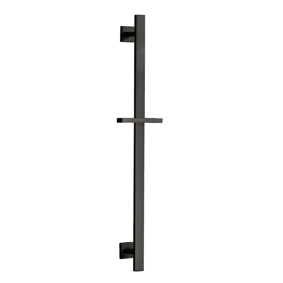 square matte black shower sliding bar with adjustable handle shower holder wall mount brass