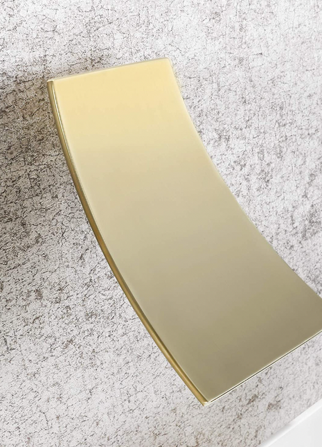 Brushed gold waterfall tub spout