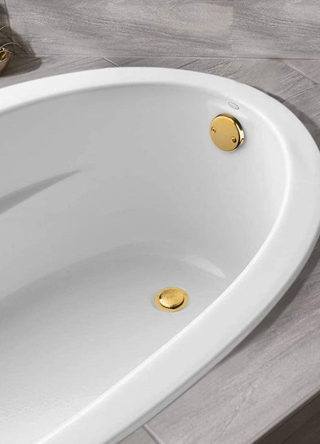 Polished Gold brass TUB drain with two holes overflow