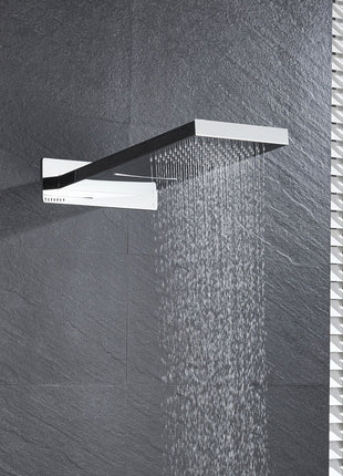 22'' Chrome 3 way thermostatic valve Rain &  Waterfall Shower Faucet