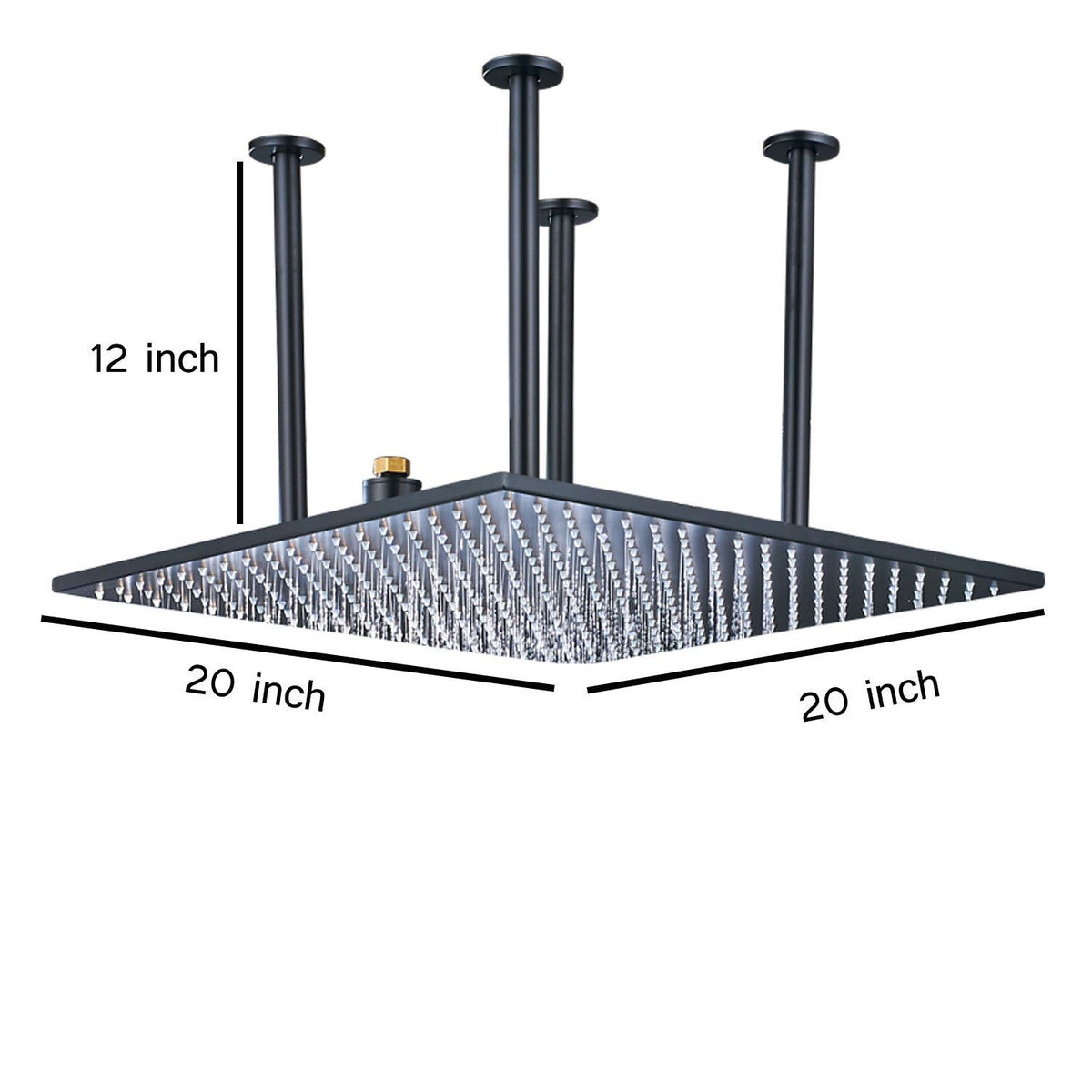 20'' Oil Rubbed Bronze LED Shower Head Ceiling Mounted Rain Large