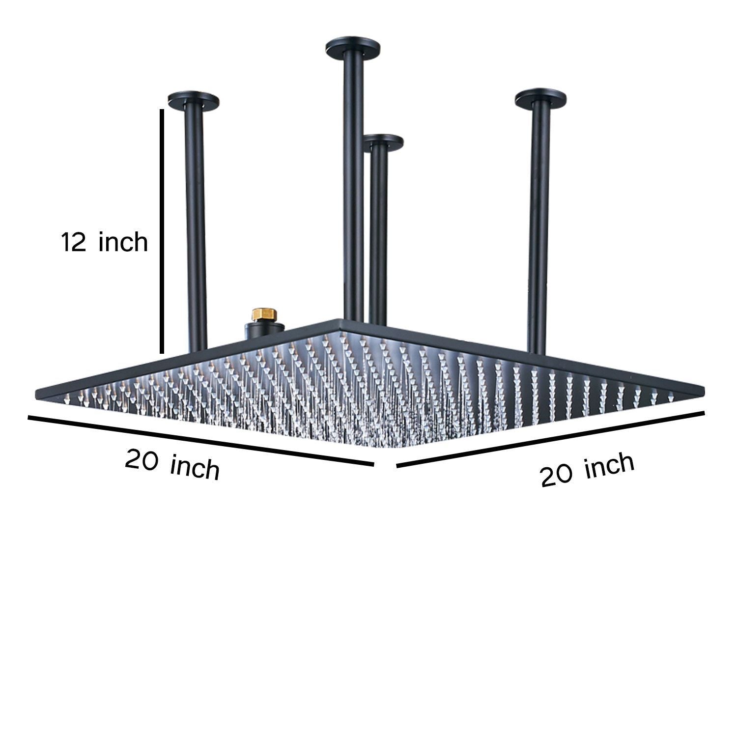 20'' Oil Rubbed Bronze LED Shower Head Ceiling Mounted Rain Large