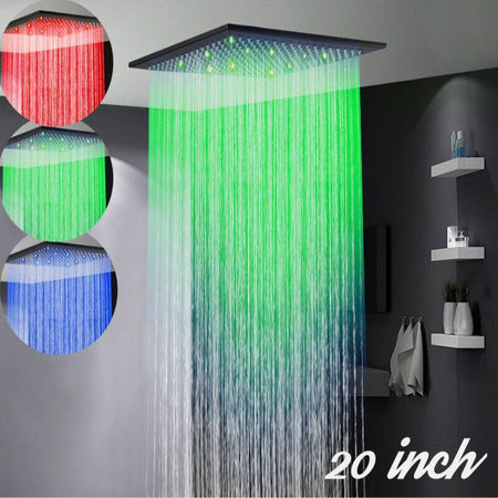 20'' Oil Rubbed Bronze LED Shower Head Ceiling Mounted Rain Large