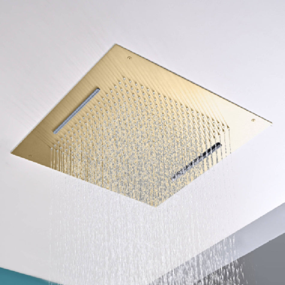 Flushed Mounted Matte Black Or Brushed Nickel Or Brushed Gold 20-Inch Rainfall Waterfall Shower Head: Pure Elegance and Functionality