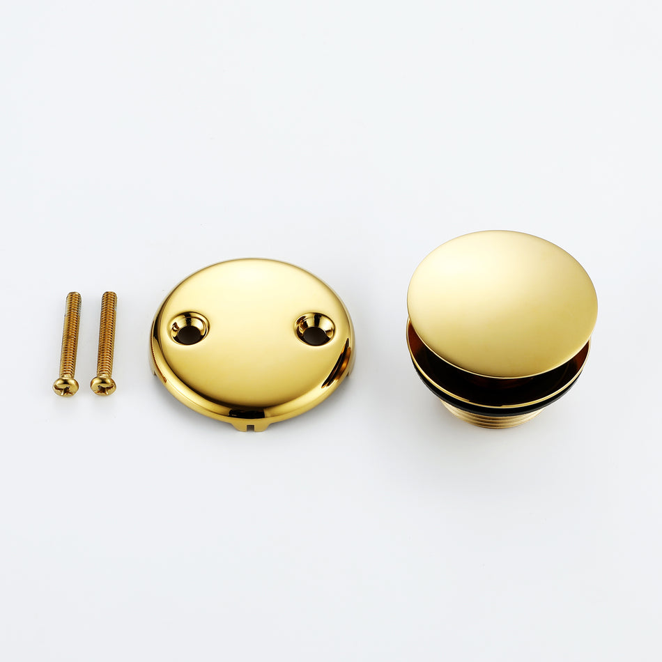 Brushed gold Or matte black or brushed nickel or rose gold or polished gold tub drain with two holes