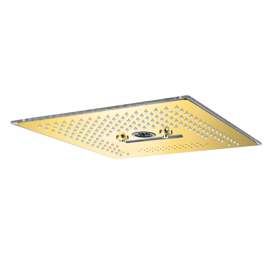 Polished Gold Flushed in 16 Inch 64 colors LED Bluetooth Music Rainfal ...