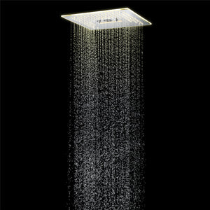 
                  
                    Brushed nickel  16'' x 16'' music 64 LED light rainfall waterfall mist 360 Degrees rotating hydro jet stainless shower head flushed mounted
                  
                
