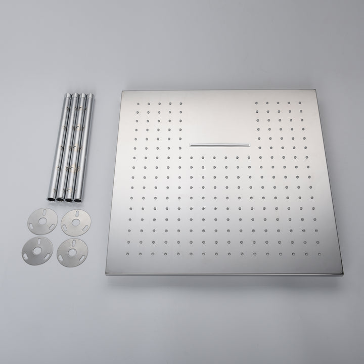 20inch two functions matte black rainfall waterfall shower head