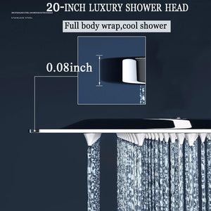 
                  
                    20 Inch Shower Head  Shower Heads Large Rain Square Shower Heads Ultra Thin Polish Chrome 304 Stainless Steel Bath Shower rainfall Full Body Coverage with Silicone Nozzle
                  
                