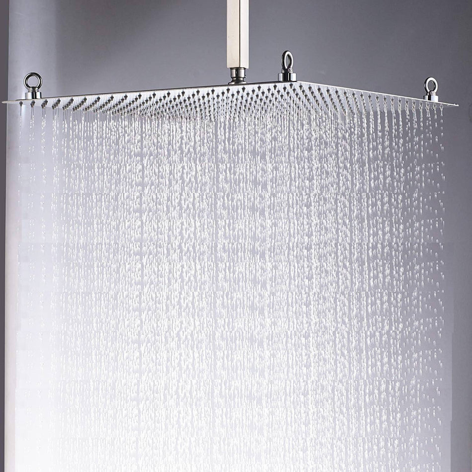 20 Inch Shower Head Shower Heads Large Rain Square Shower Heads Ultra Thin 304 Stainless Steel Bath Shower rainfall Full Body Coverage with Silicone Nozzle