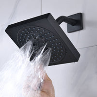 Brushed Gold or Brushed Nickel or Matte Black Flush mount 16 inch or 20 inch or 24 inch Shower Head 6 way Digital Display Shower Faucet with Dual 6'' regular head and body jets