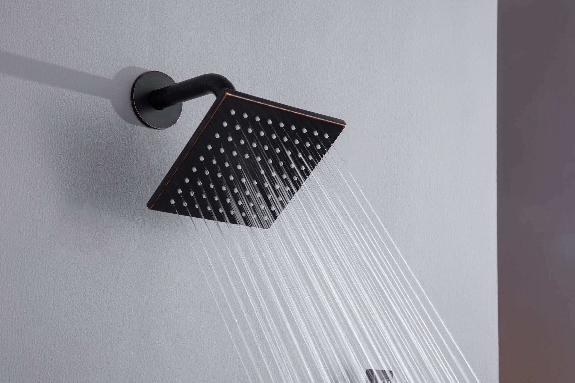 64 LED light Bluetooth Music 20-inch Rainfall Waterfall Flush Mounted Oil Rubbed Bronze 6-Way Thermostatic Shower Faucet System With Regular Heads And Handle Wand,Body Jets - Grolta Group USA
