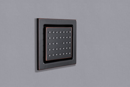 64 LED light Bluetooth Music 20-inch Rainfall Waterfall Flush Mounted Oil Rubbed Bronze 6-Way Thermostatic Shower Faucet System With Regular Heads And Handle Wand,Body Jets - Grolta Group USA