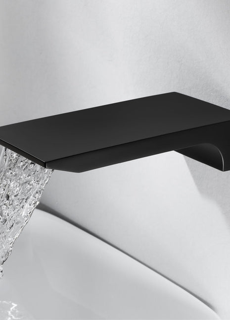 matte black waterfall tub spout wall mount