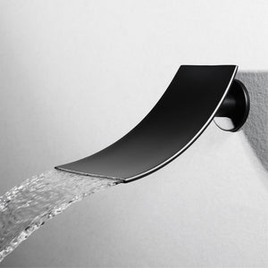 
                  
                    Ceiling mount 16 inch matte Black Rain Shower Head 3 way thermostatic shower faucet with waterfall Tub spout
                  
                