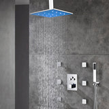 12 or 16 inch Chrome Ceiling Mount 3 way Thermostatic valve that each function run at the same time and separately