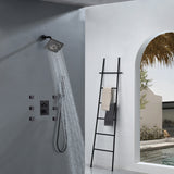 Oil Rubbed Bronze 3 way thermostatic Shower Faucet System with 6 body jets each function work at the same time and separately