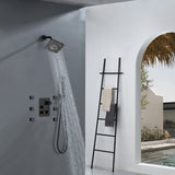 Oil Rubbed Bronze 3 way thermostatic Shower Faucet System with 6 body jets each function work at the same time and separately
