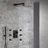 Oil Rubbed Bronze 3 way thermostatic Shower Faucet System with 6 body jets each function work at the same time and separately