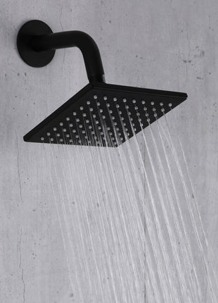 Flush mounted 12 inch 64 LED colors light Matte Black Bluetooth Music 4 Way digital display Thermostatic Shower Faucet with Regular head