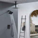 wall mount 6inch regular high water pressure shower head ceiling mount 16 inch or 12 inch rainfall shower head 3 way Digital Display thermostatic shower system