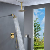 wall mount 6inch regular high water pressure shower head ceiling mount 16 inch or 12 inch rainfall shower head 3 way Digital Display thermostatic shower system