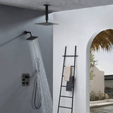 wall mount 6inch regular high water pressure shower head ceiling mount 16 inch or 12 inch rainfall shower head 3 way Digital Display thermostatic shower system